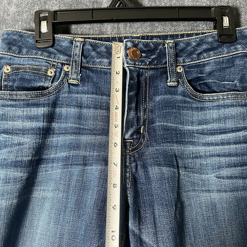 American Eagle Slouchy Jeans Womens Size 2 Medium Wash Blue Denim Stretch - Picture 6 of 10